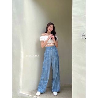 Busaba.bkk 🌈 Double Button Striped High Waist Pants