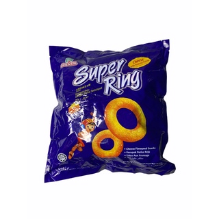 SUPER RING Cheese Flavored Snacks,ขนมอบกรอบ รสชีส 14g ซองสีน้ำเงิน 1 แพค/จำนวน 8 ซอง ราคาพิเศษ สินค้าพร้อมส่ง