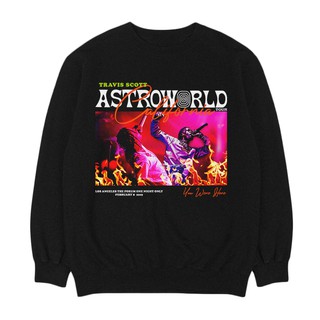 Travis สก็อต - ASTROWORLD | เพลง CREWNECK | เสื้อกันหนาว BAND | Unisex | Merch เครื่องดนตรี | แร็ปฮิปฮอป