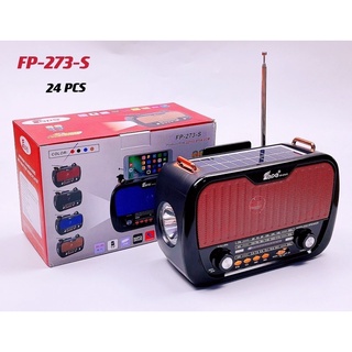 วิทยุพลังงานโซลาเซลล์FP-273-BT-S#บลูทูธ#FM-AM#USB#TF-Card#Aux#ชารจ์ไฟได้#ใช้พลังงานโซล่าเซลล์ได้#สินค้าพร้อมส่ง