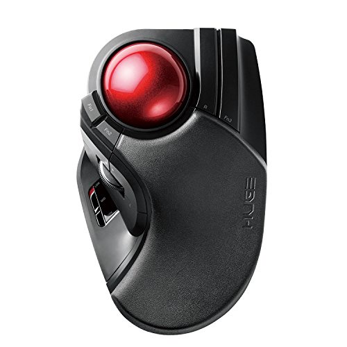 [🗻ส่งตรงจากญี่ปุ่น✈]Elecom Trackball Mouse Wireless Large Ball 8 Button Tilt Function Black M-HT1DRBK