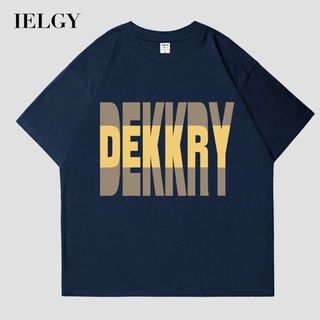 Ielgy เสื้อยืดแขนสั้น ผ้าฝ้าย สไตล์ฮิปฮอป สตรีท สําหรับผู้ชาย