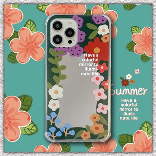 ใหม่ เคสโทรศัพท์มือถือแบบกระจก หนา ลายดอกไม้ หลากสี สําหรับ iphone case se 2022 7 8 plus XR 11 12 13 pro max