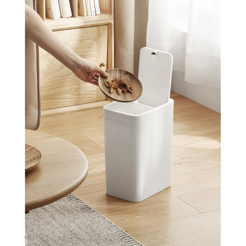 Omocha | (8L) Minimal Trash bin ถังขยะห้องน้ำ ถังขยะมินิมอลแบบฝากดขนาด 8 ลิตร