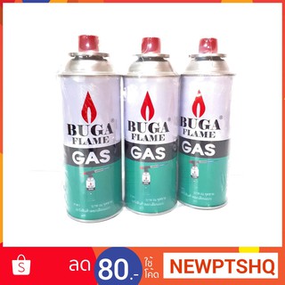 ราคาBUGA FLAME กระป๋องใหญ่ 375ml (แพ็ค 3 กระป๋อง) สำหรับเตาพกพา เตาเอนกประสงค์ และใช้กับหัวพ่นแก๊สได้ทุกรุ่น