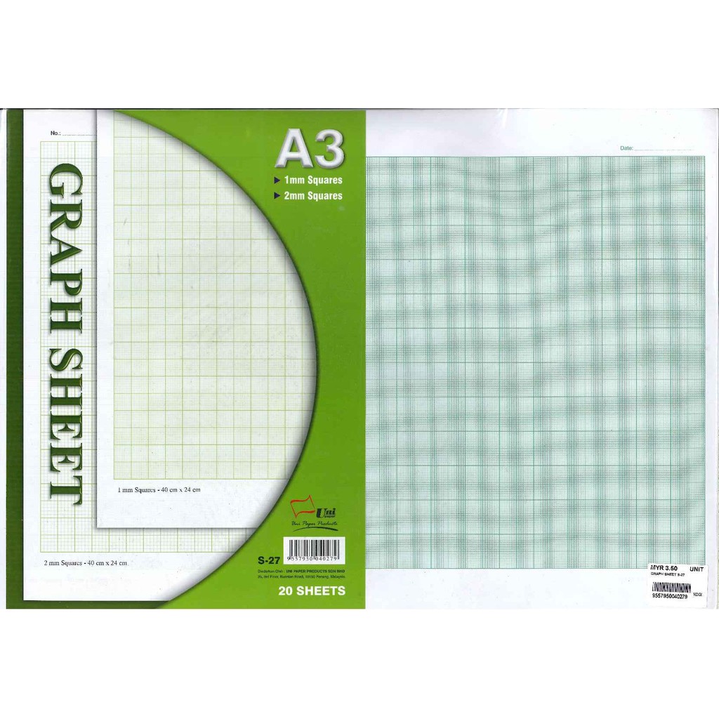UNI S-27 GRAPH SHEET 20S A3 SAIZ