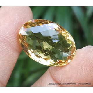 พลอย ซิทริน { Natural Citrine } 27.89 cts.  #อัญมณีประจำราศีพิจิก -ขนาด 16.5 x 23.5 x 11.0 mm. พลอยแท้100%