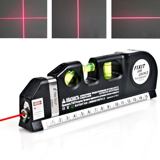ตลับเมตร Multifunctional Laser เครื่องมือวัดระดับเส้น Straight ระดับไม้บรรทัด