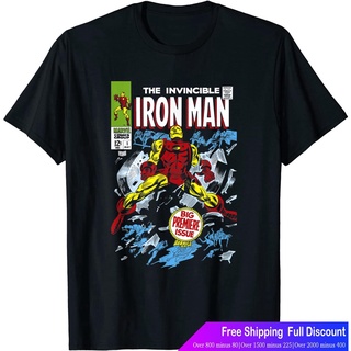 เสื้อยืดลำลอง Marvel Avengers Iron Man Big Premier Issue Classic Comic T-Shirt Marvel Mensq/U