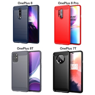 เคสโทรศัพท์มือถือ แบบนิ่ม ลายคาร์บอน สําหรับ 1+ OnePlus 8T 8 Pro 7 Pro 7T Pro 6 6T 5 5T