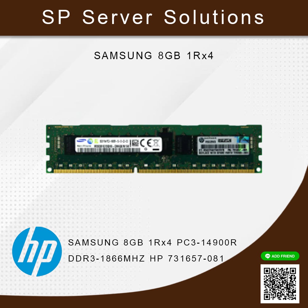 SAMSUNG 8GB 1Rx4 PC3-14900R DDR3-1866MHZ HP 731657-081