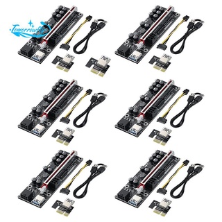 6PACK PCI-E 1X to 16X Riser Card with PCI-E 1X Plug-in Card, Adapter Card for Bitcoin Crypto Mining Ethereum Mining