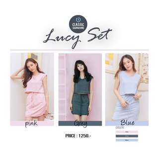 Classicsignature | Lucy Set | ชุดเซ็ต (เสื้อแขนกุด + กระโปรงผูกเอว)