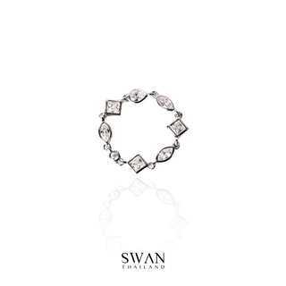 SWAN - Multi shape ring  แหวนเงินแท้ ฝังเพชรคิวบิกเซอร์โคเนีย cubic zirconia