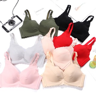 ระบายอากาศได้อย่างราบรื่นยกทรงสตรีผลักดันสายฟรีชุดชั้นใน Womens Push Up Wire Free Bra Breathable Seamless underwear