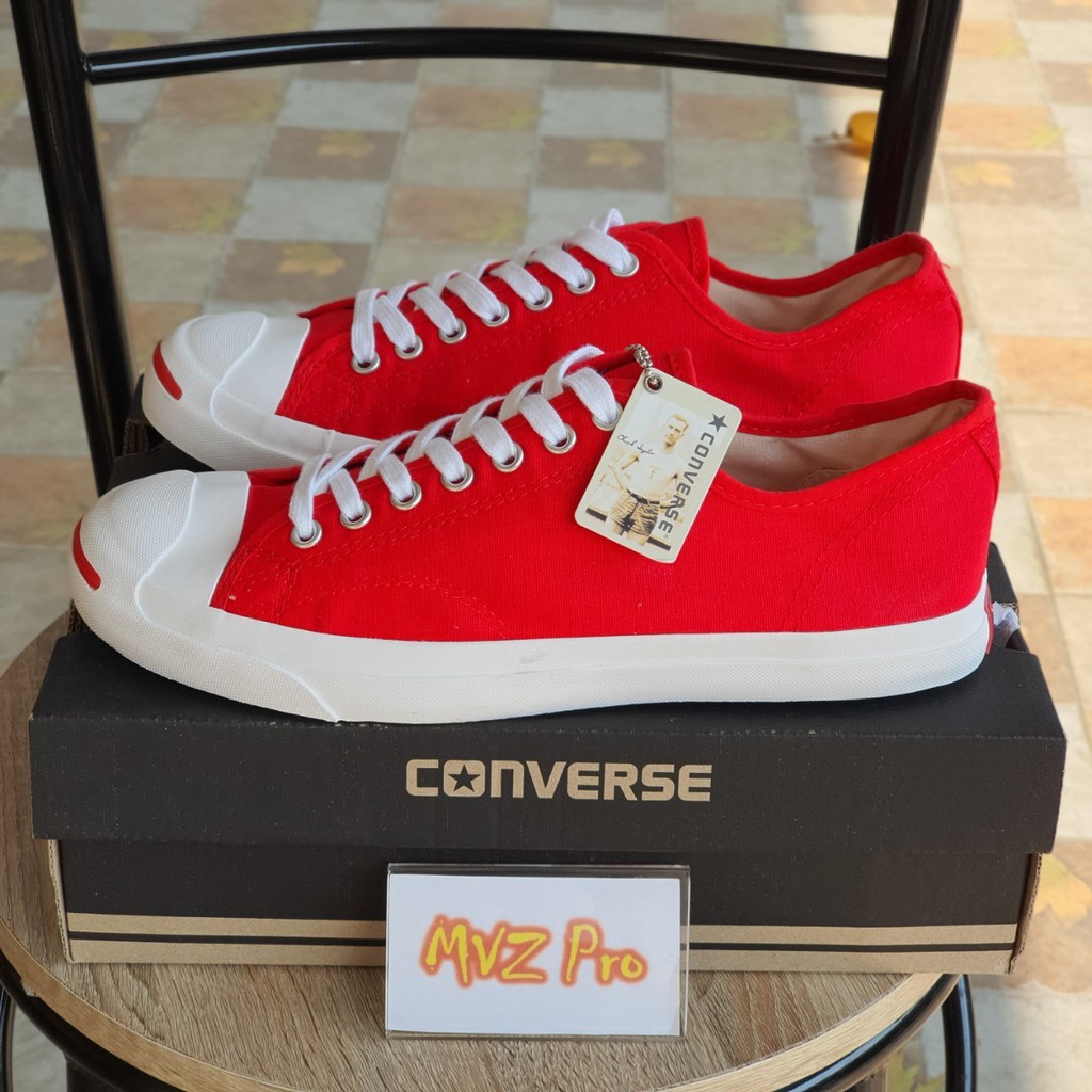 Converse Jack Purcell Red Color รองเท้าผ้าใบคอนเวิสสีแดง สีร้อนแรง!!! โดนใจสำหรับทุกคน สั่งตอนนี้ ส่งฟรี!!!