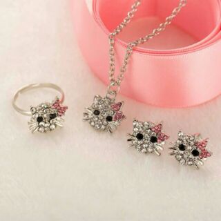 Cat jewelry เซ็ทสร้อยคอ ต่างหู แหวน