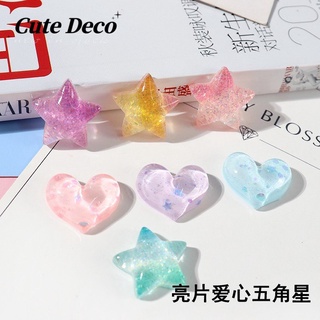 【Cute Deco】กระดุมคริสตัล รูปดาวห้าแฉก หัวใจ สีม่วง ไล่โทนสีชมพู 7 แบบ สําหรับรองเท้า Crocs DIY