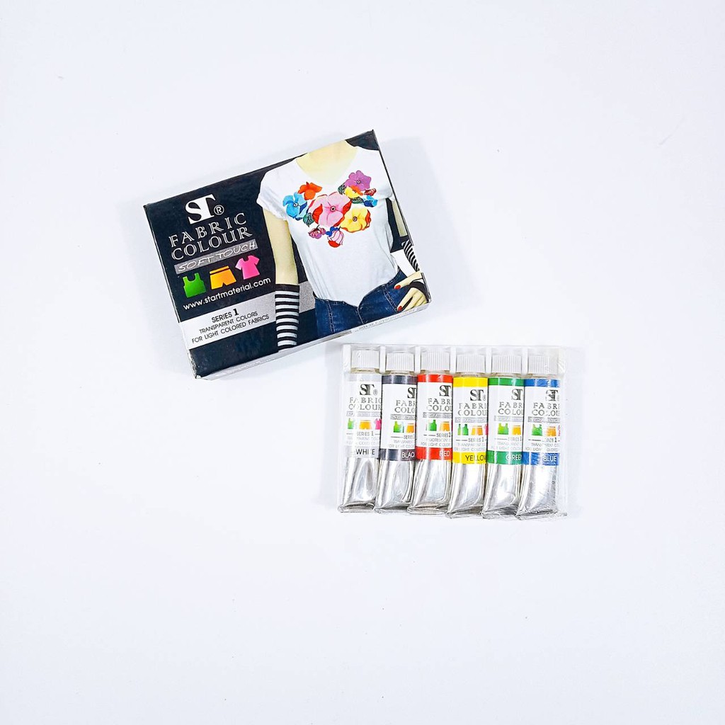 สีเพ้นท์ผ้าโปร่ง ST Fabric Colour Touch Set 6/12 สี ขนาด 5 ml   1 SET