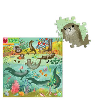 eeBoo Otters 1000 Piece Puzzle - จิ๊กซอว์รูปนากเล่นน้ำ แบบ 1000 ชิ้น