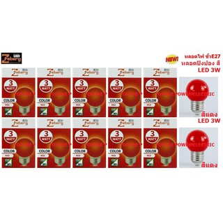 LED Round Color Red Bulb หลอดแอลอีดีปิงปองสีแดง 10 หลอด