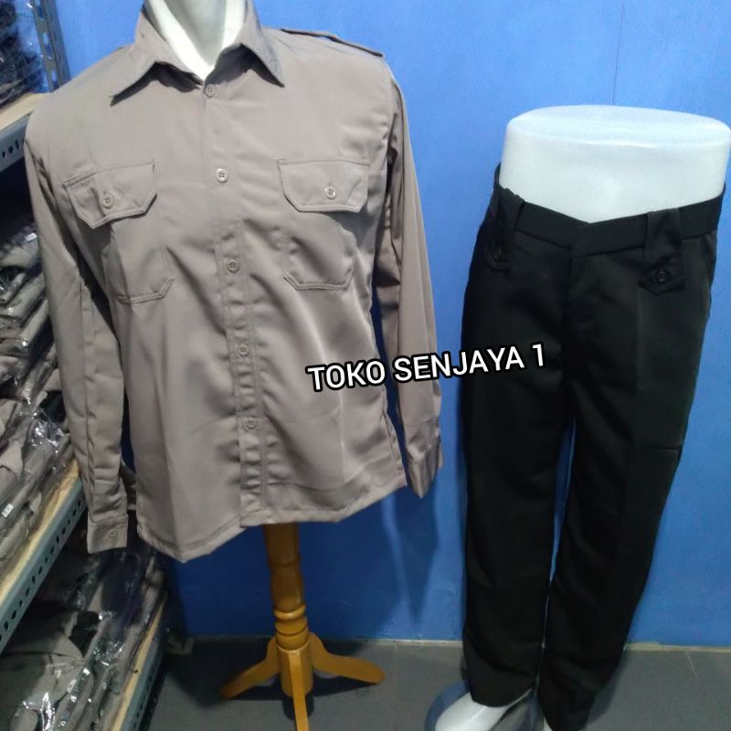 Pdl SUS SAPAM UNIFORM แขนยาว BROWN GOOD TWIST MATERIAL