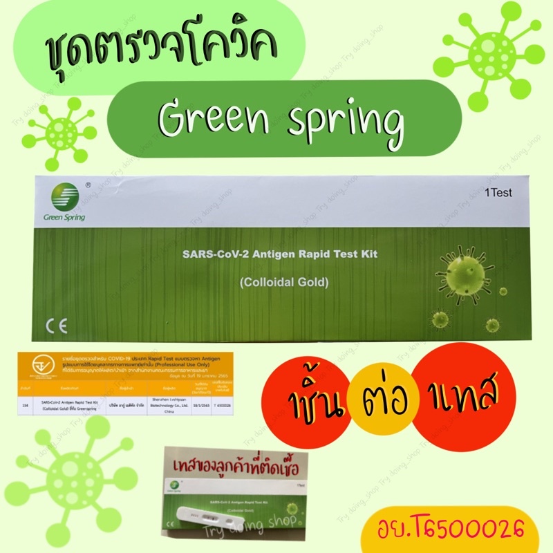 🔥พร้อมส่ง🔥 ชุดตรวจATK Green spring 2IN1 (เเยงจมูกเเละช่องปาก) (เทส)