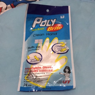 ถุงมือพลาสติก ถุงมือโพลีไบรท์ Poly Brite