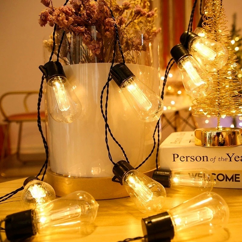 4.57m LED Solar Long Bulb LED String Lights Indoor Hanging Ornaments ...