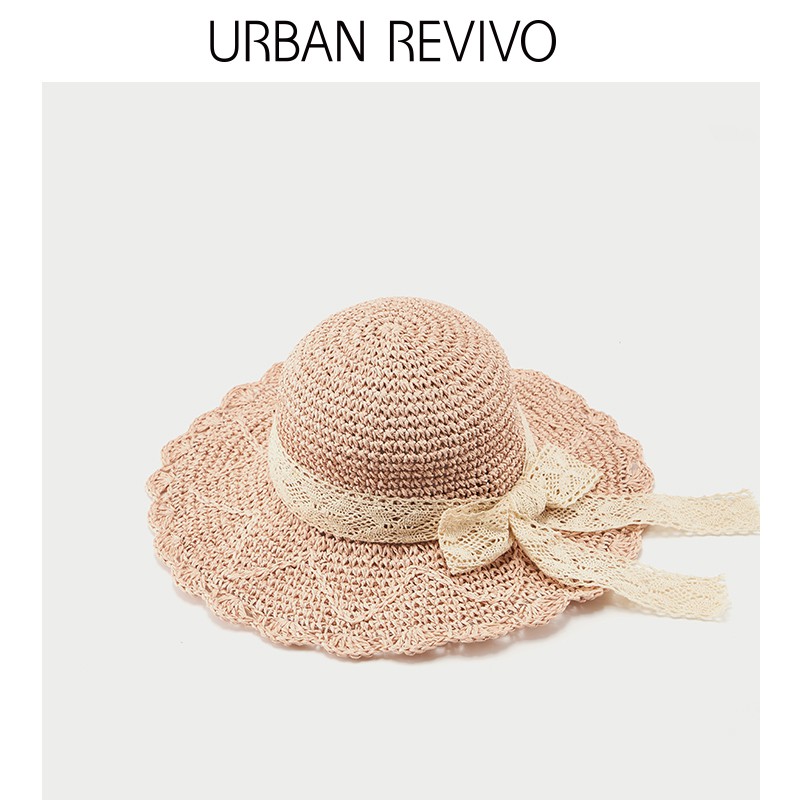 Urban REVIVO2019 หมวกฟาง แฟชั่นฤดูร้อน สําหรับผู้หญิง
