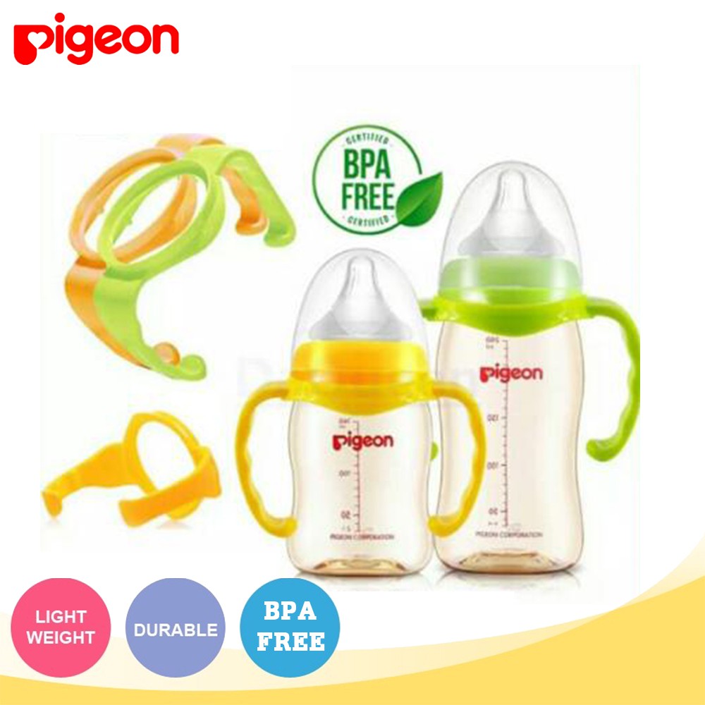 Pigeon ขวดนมคอกว้าง andle เข้ากันได้กับ Pigeon PPSU แก้วขวดคอกว้าง Botol Susu Handle Grip Holder Pig