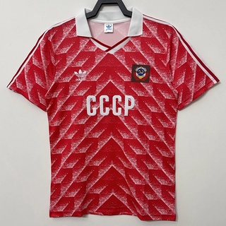 เสื้อกีฬาแขนสั้น ลายทีมชาติฟุตบอล Soviet home 87-88 คุณภาพสูง ไซซ์ S-XXL