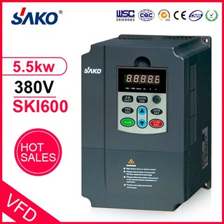 5.5KW Sako SKI600 380V VFD อินเวอร์เตอร์ความถี่ตัวแปร 3 เฟส สำหรับมอเตอร์ควบคุมความเร็ว INPUT 380V OUTPUT 380V