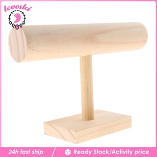 Unpainted Solid Wood T-Bar Bracelets Bangle Watch Jewelry Display Stand Rack