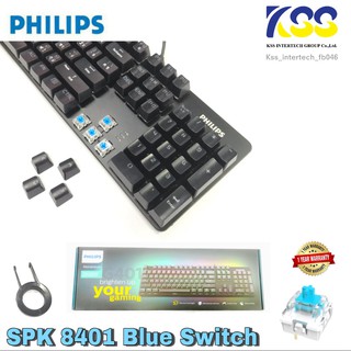 คีย์บอร์ด เกมมิ่ง PHILIPS SPK-8401 Blue Switch Mechanical Keyboard RGB ประกันศูนย์ไทย 1ปี พร้อมกล่อง