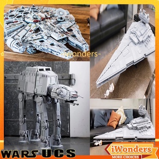 Ucs Millennium Falcon AT-AT สตาร์วอร์ส   Luke Skywalkers Landspeeder Ewok Village MOC บล็อก สตาร์วอร์ส ของขวัญของเล่น