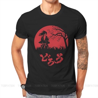 Mens Cotton O-Neck T-Shirt Dororo Japanese Adventure Red Anime Shirt Classic Graphic Clothing Bigเสื้อยืด