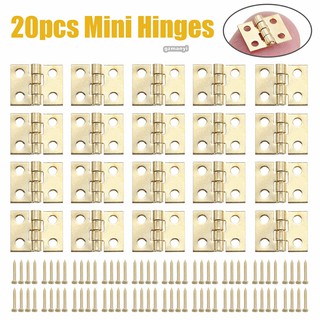 20 x 8*10mm Gold Mini Small Hinge for 1/12 Dollhouse Miniature Cabinet Furniture