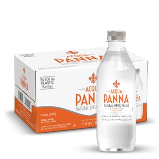 🌟พร้อมส่ง🌟(2 ลัง=48 ขวด) Acqua Panna Mineral Water 500ml (PET) น้ำแร่ธรรมชาติ อควาปานน่า ขนาด 500ml 24 ขวด