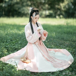 พร้อมส่งจ้า👗กระโปรงเอวหกเมตร hanfu สามชิ้น, ชุดประจำวัน, hanfu ฤดูใบไม้ผลิและฤดูใบไม้ร่วง