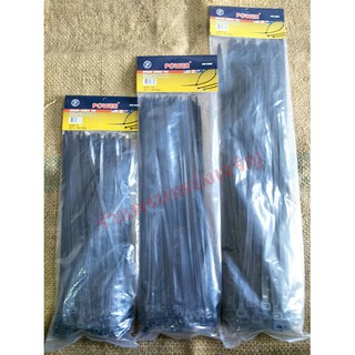 Cable tie เคเบิ้ลไทร์ หนวดกุ้ง สายรัดของ สีดำ 10", 12", 15"