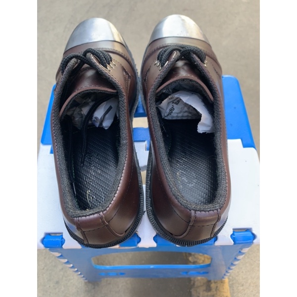 รองเท้าหนังหัวเหล็กสีน้ำตาล เหล็กนอก (size36-47) หนังสีน้ำตาล นอกตาล