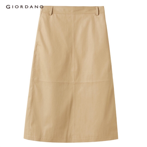 GIORDANO WOMEN Solid waistband knee-length skirt 05467618