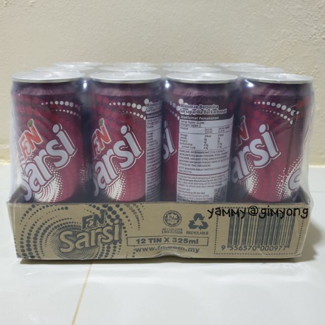 น้ำอัดลมซาสี่​ Sarsi​ 325ml.× 12 กระป๋อง[Brand F&N] หอม​หวาน​ ซ่า​ อร่อย มีสินค้าพร้อมส่ง