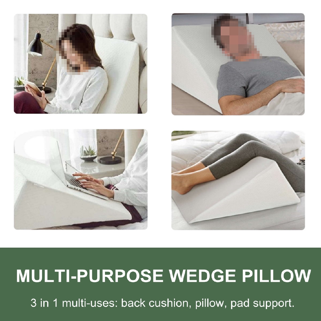 4 Size Foam Bed Wedge Pillow Back Leg Elevation Cushion Neck