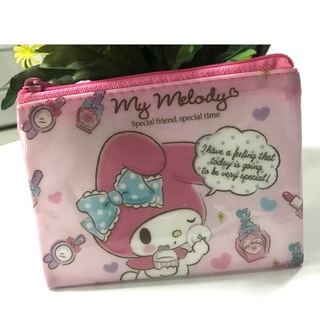 MY MELODY P ซอง ซองซิป ซองใส่เหรียญ กระเป่าใส่เหรียญ ซองใส่บัตร ตาข่าย ลาย MY MELODY P  ขนาด 8.5 x 11.5 CM    MANOPNEST