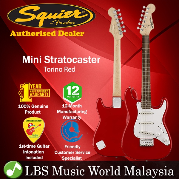 Fender Squier Mini Stratocaster กีตาร์ไฟฟ้า Junior Strat Guitar (Torino Red)