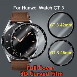 3d โค้ง HD ใส PMMA Huawei Watch ฟิล์มกันรอยหน้าจอ / กันน้ํามัน ป้องกันรอยขีดข่วน ป้องกันลายนิ้วมือ ใส ฟิล์มสมาร์ทวอทช์ / เข้ากันได้กับ Huawei GT3 42 มม. / 46 มม.