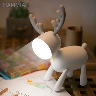 HAMMIA🦌🦌 โคมไฟกลางคืน Led รูปกวาง แบบชาร์จ Usb สีขาว อบอุ่น สําหรับอ่านหนังสือ การเรียนรู้เด็ก Elk สีน้ำตาล LED Night Light