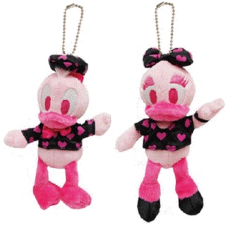 แท้ 100% จากญี่ปุ่น พวงกุญแจ ดิสนีย์ โดนัลด์ ดั๊ก &amp; เดซี่ ดั๊ก Disney Pink Mania Plush Doll (Donald Duck &amp; Daisy Duck)